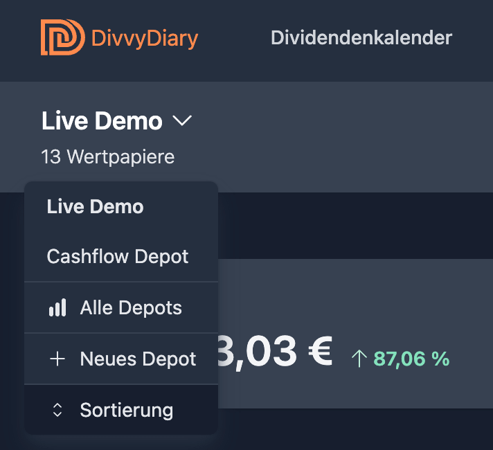 Sortierung deiner Depots